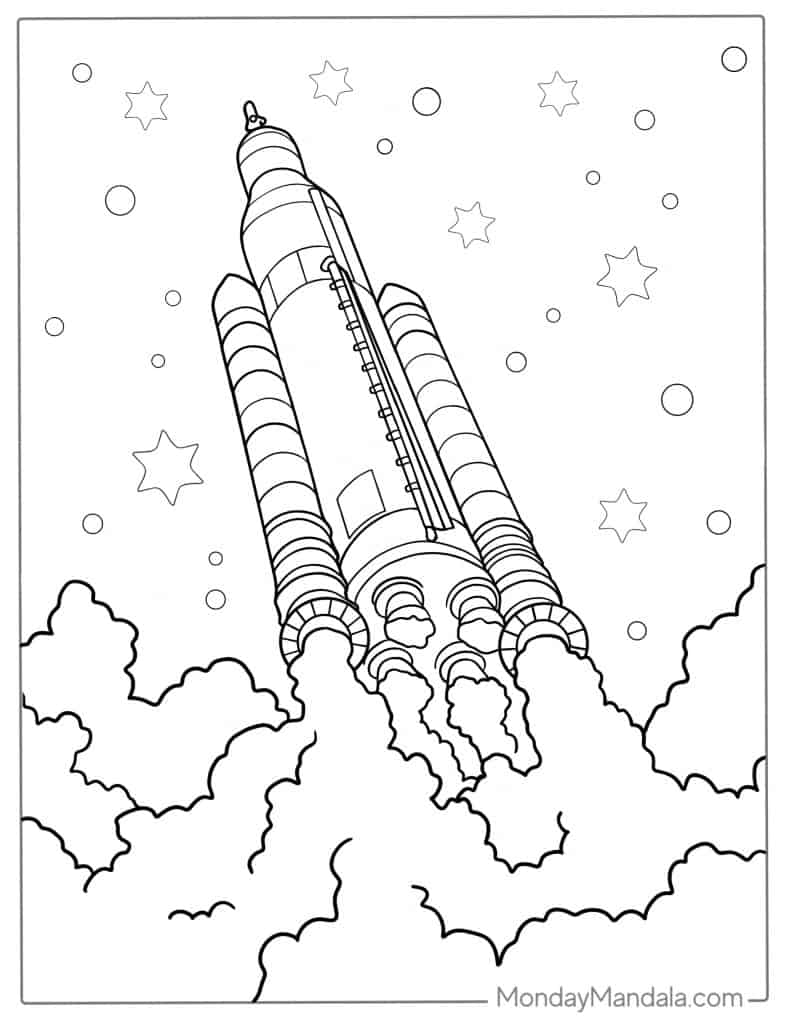 Rocket coloring pages free pdf printables