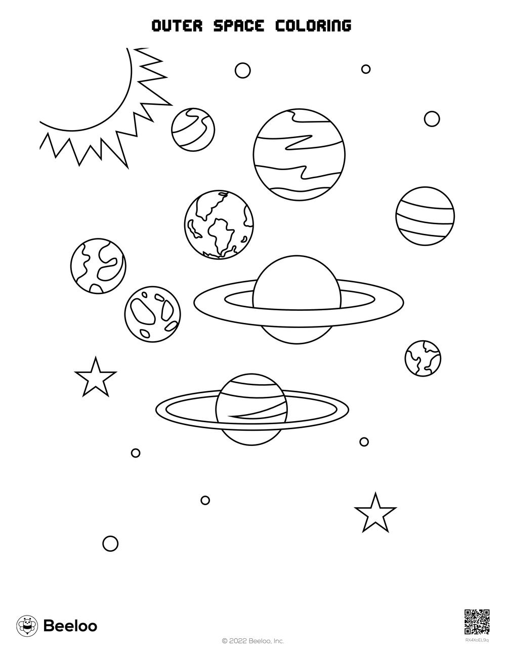 Outer space coloring â printable crafts and activities for kids