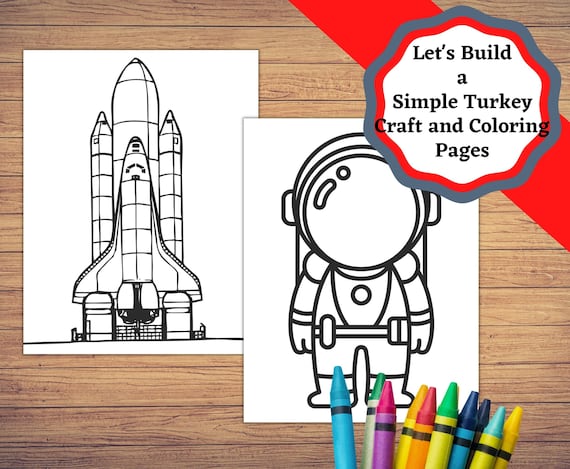 Rocket ship printable craft and coloring sheet fun kids craft for anyone who loves space