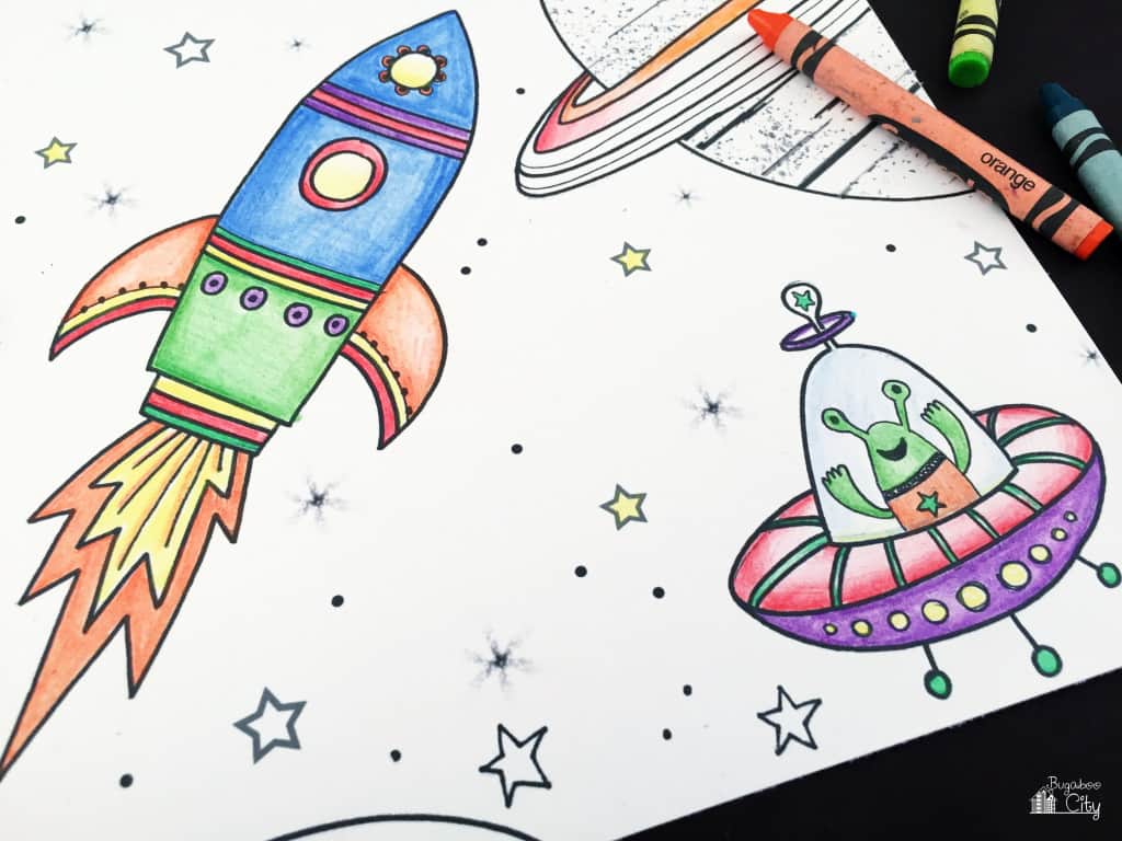 Free printable outer space coloring pages