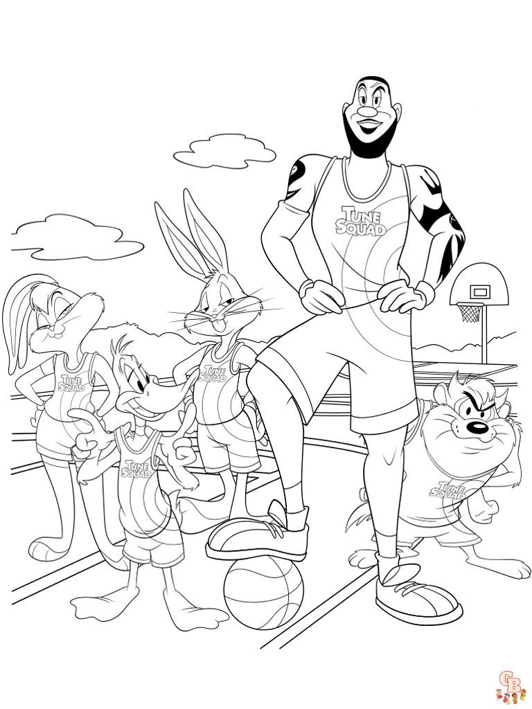Free printable space jam coloring pages for kids