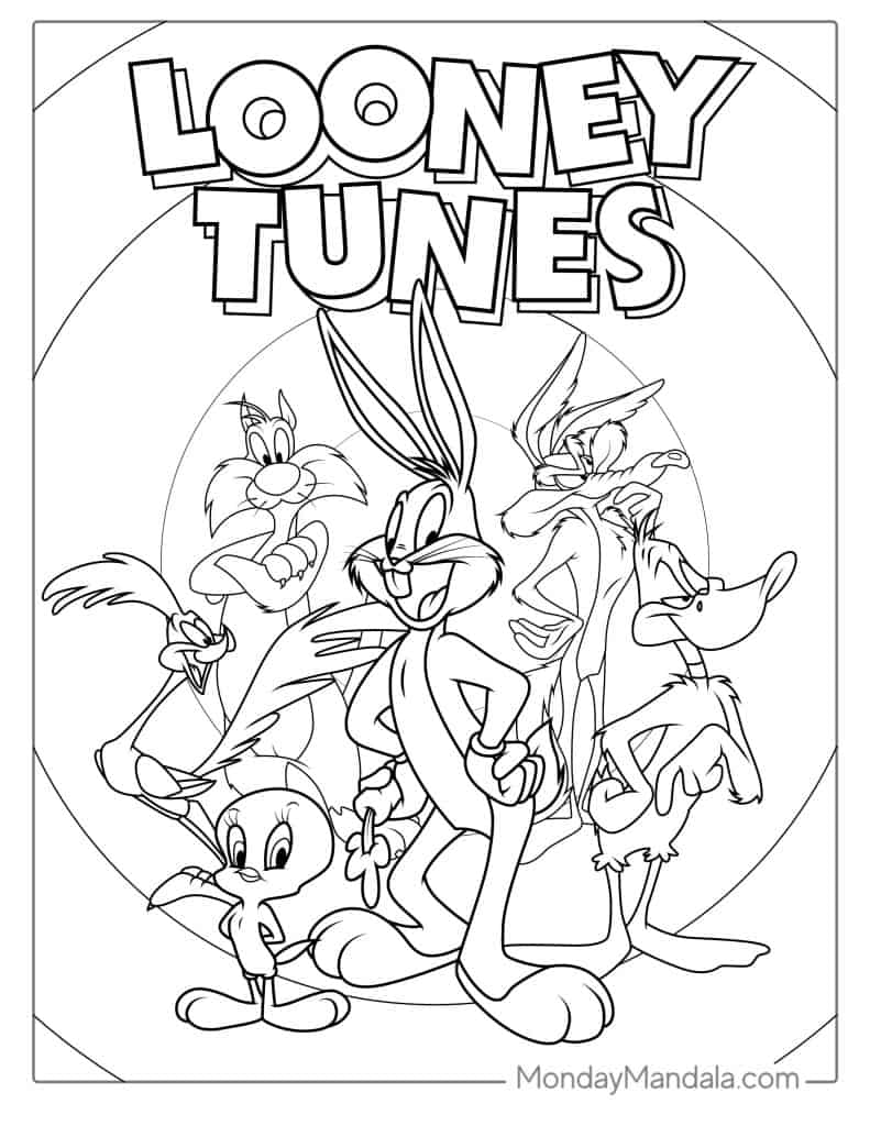 Looney tunes coloring pages free pdf printables