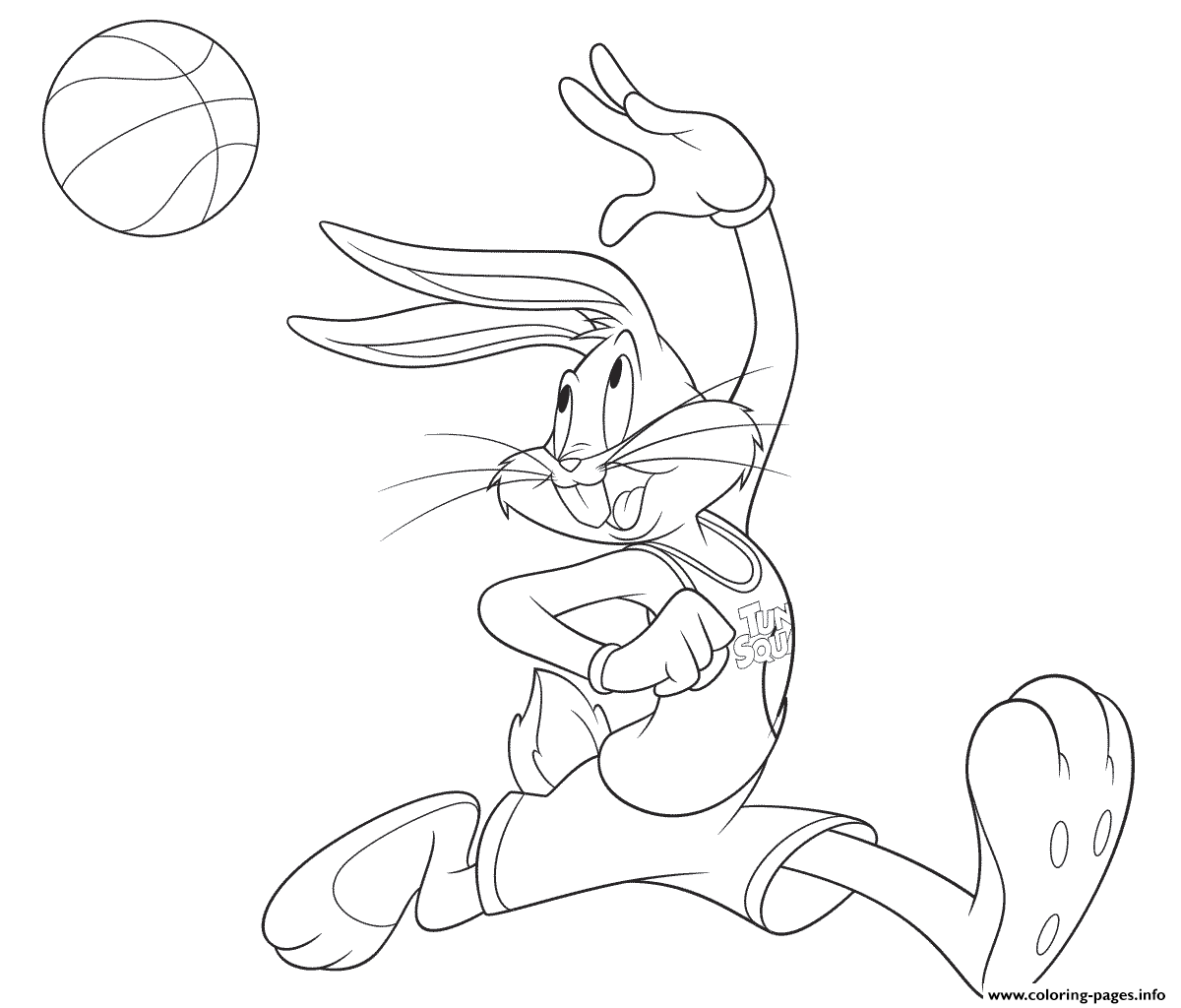 Bugs bunny basketball coloring page printable