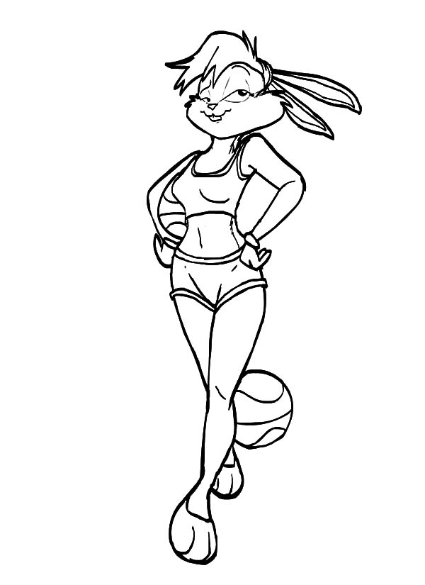 Space jam lola bunny coloring pages