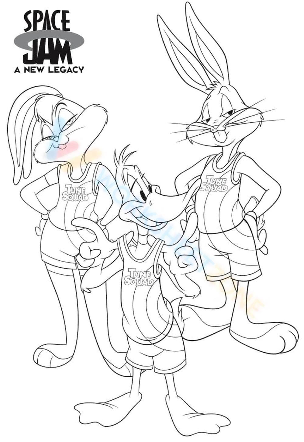 Free printable space jam coloring pages for kids