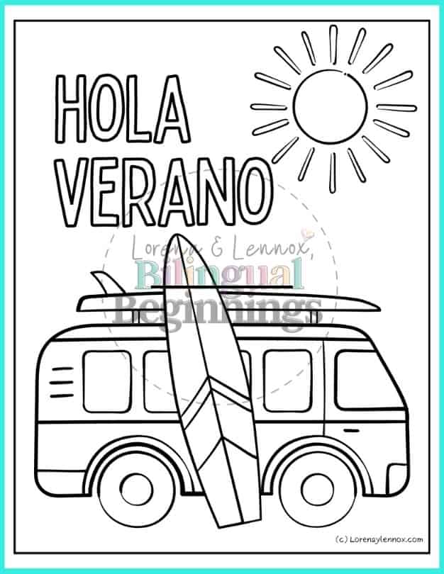 Summer coloring pages in spanish for kids free printables