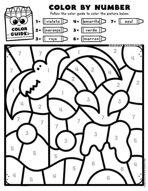 Spanish color worksheets