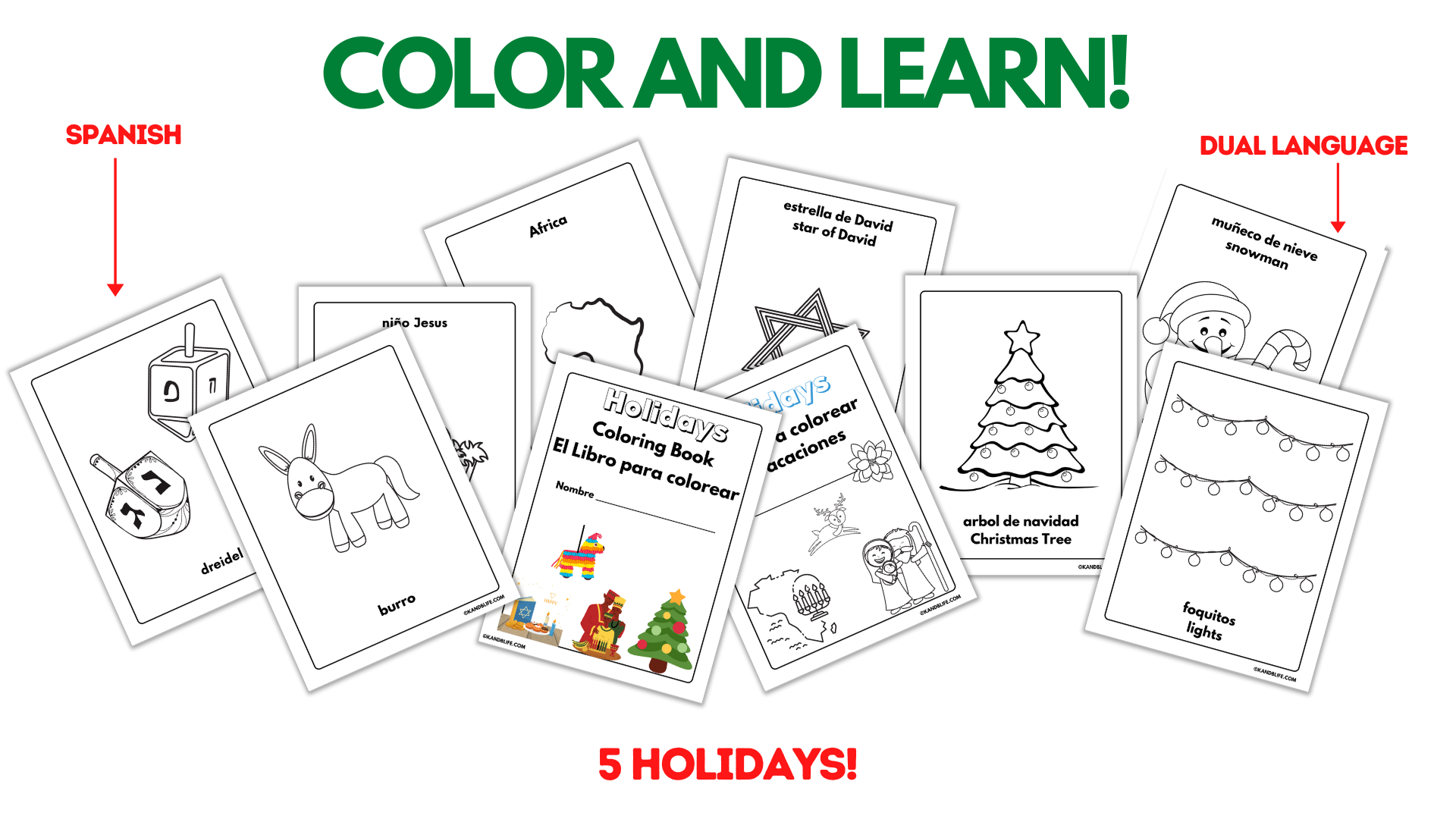 Spanish winter holidays coloring pages