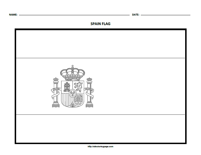 Flag of spain coloring page â free printable coloring page