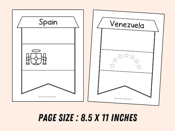 Hispanic country flags coloring pages hispanic heritage month flag bunting to color spanish speaking countries banner coloring activity