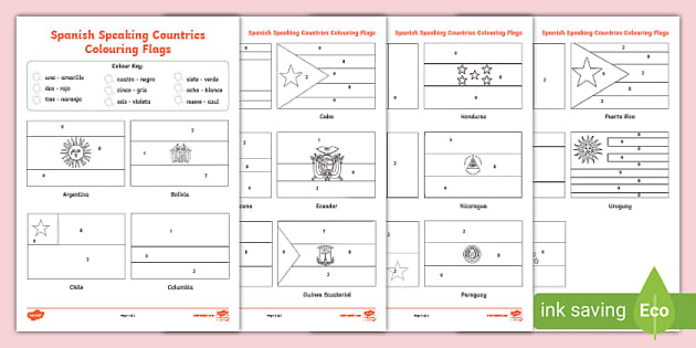 Ð spanish speaking untries louring flags worksheet