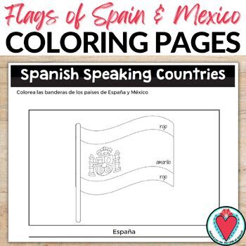 Spanish speaking countries flags activity color the flags of spain mexico free