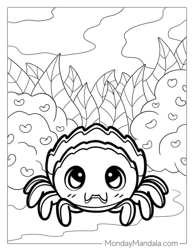 Spider coloring pages free pdf printables