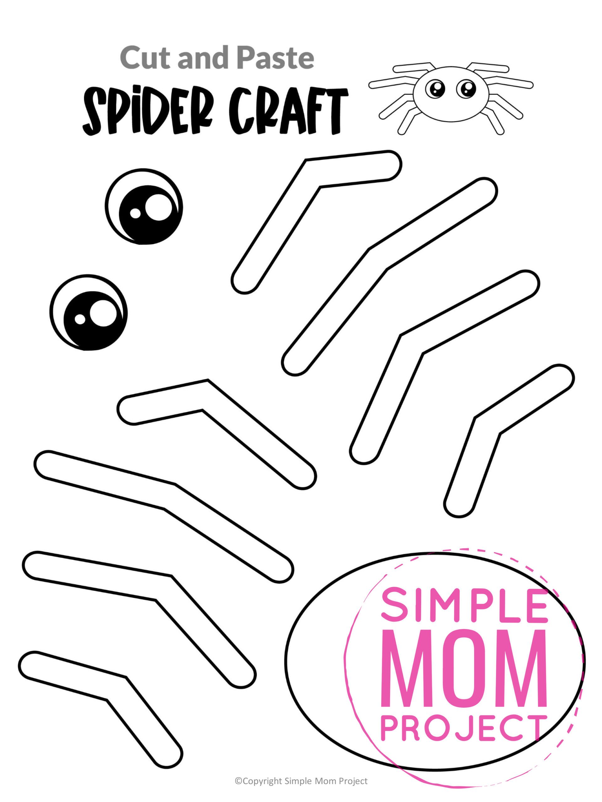 Free printable spider craft template spider crafts spider activities halloween labels printable