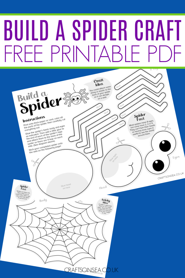 Cut and paste spider craft template free printable pdf