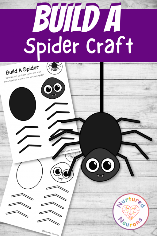 Cute build a spider craft cut and paste activity for kids