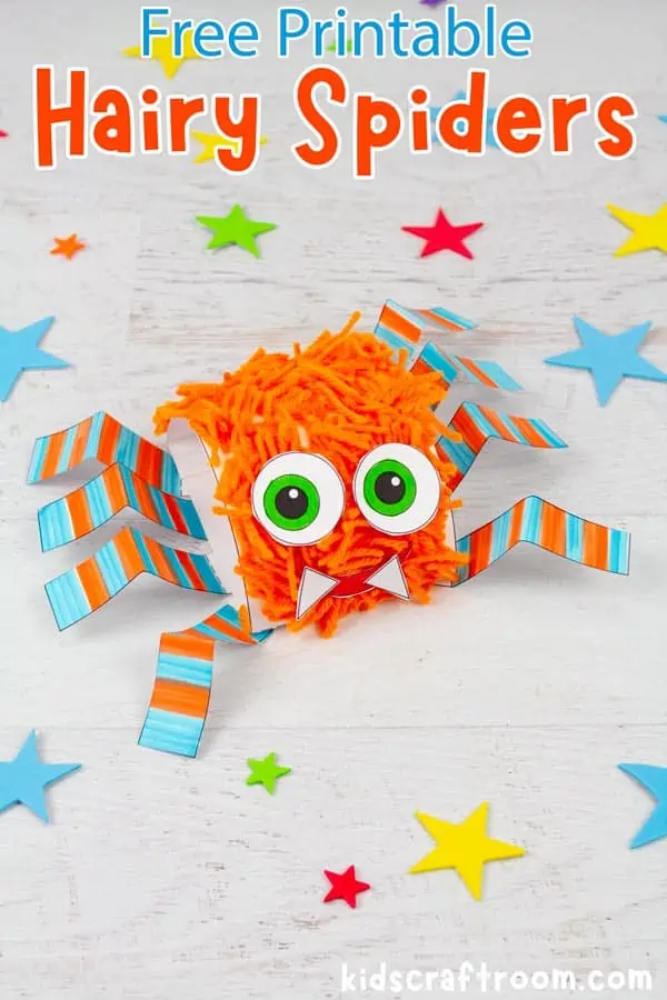 Printable hairy spider craft