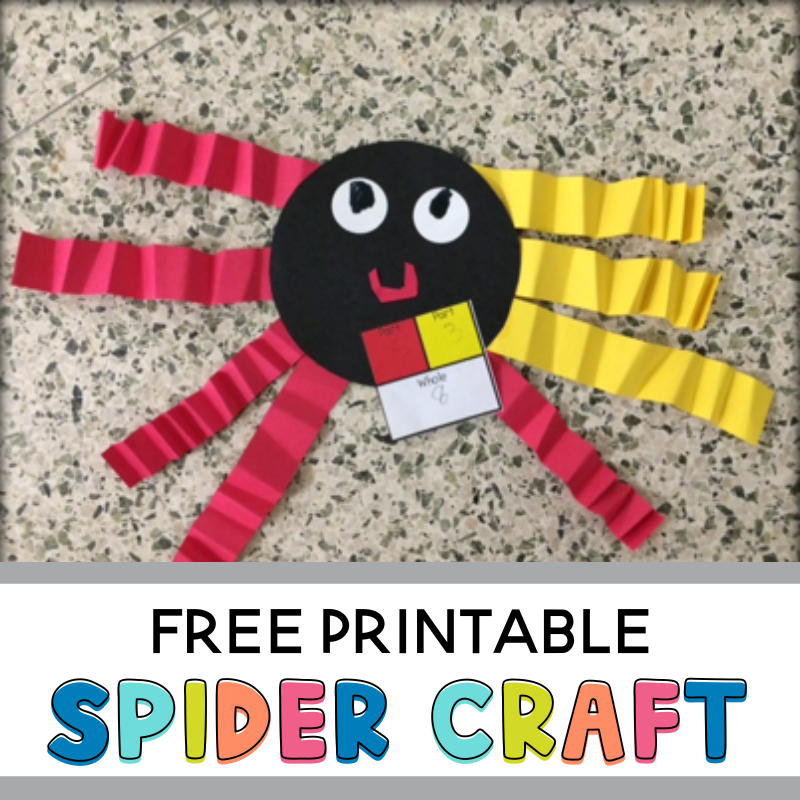 Free printable spider craft to teach kids math