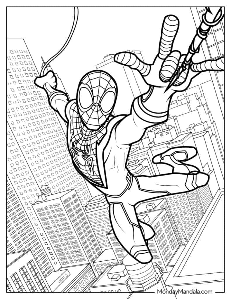 Miles morales coloring pages free pdf printables