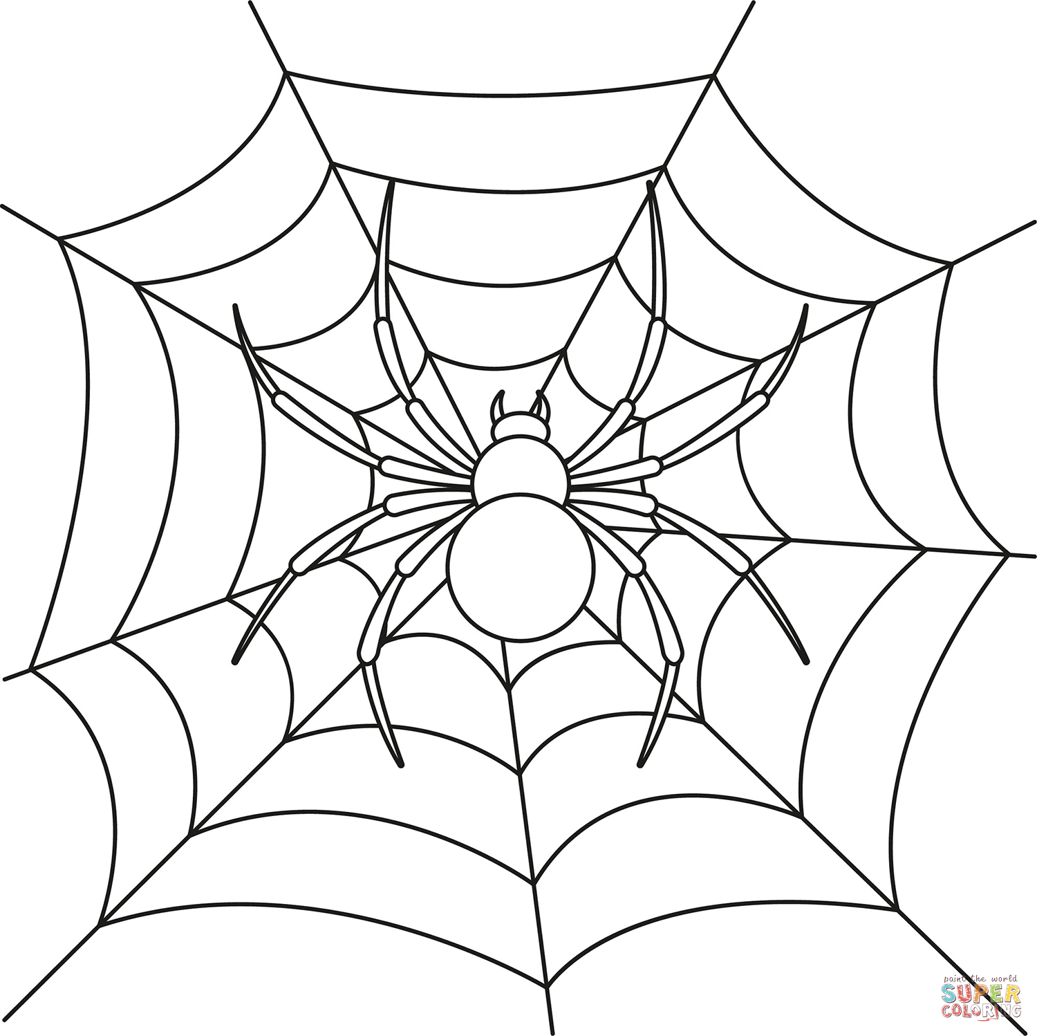 Spider on web coloring page free printable coloring pages