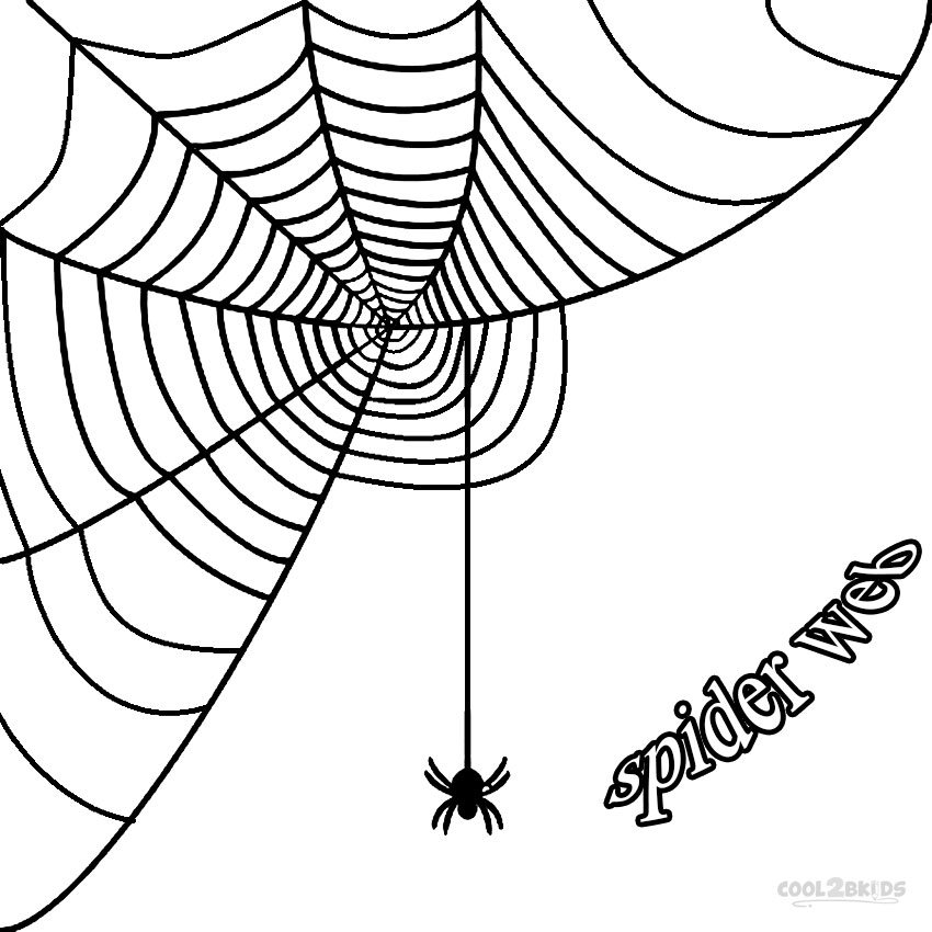 Printable spider web coloring pages for kids