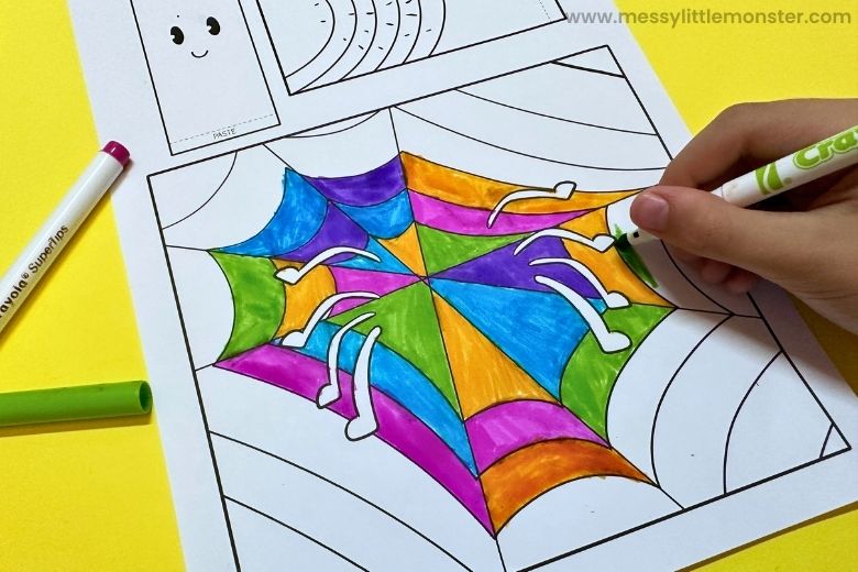 Printable spider coloring sheet