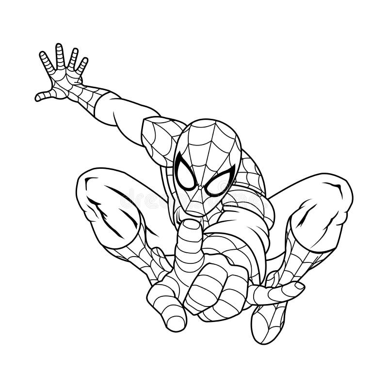 Spider black white vector for coloring editorial image