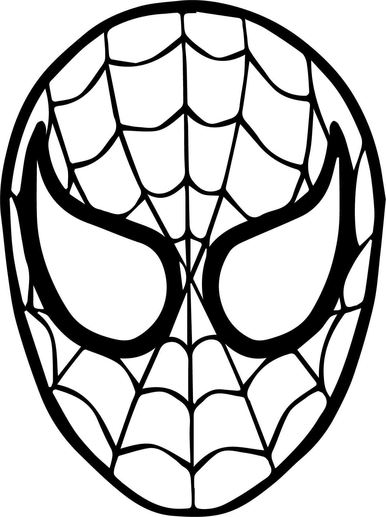 Spider man mask face coloring page
