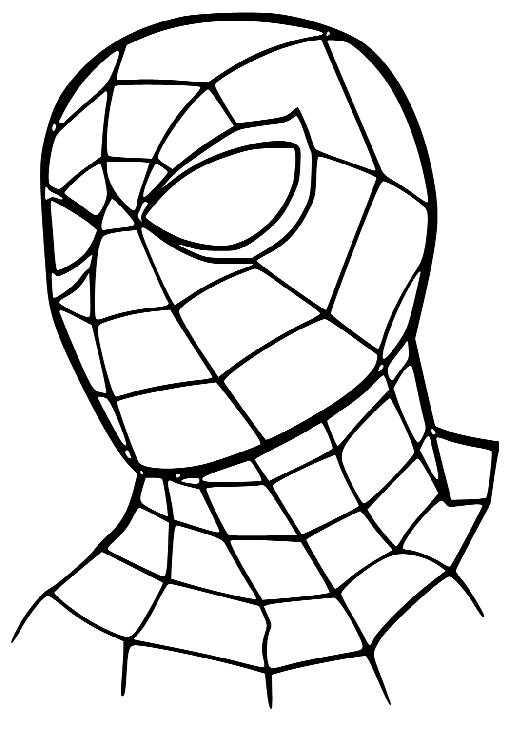 Free printable spiderman head coloring page for adults and kids