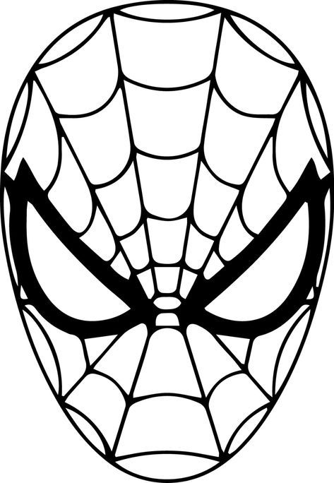 Spiderman face drawing mask coloring page