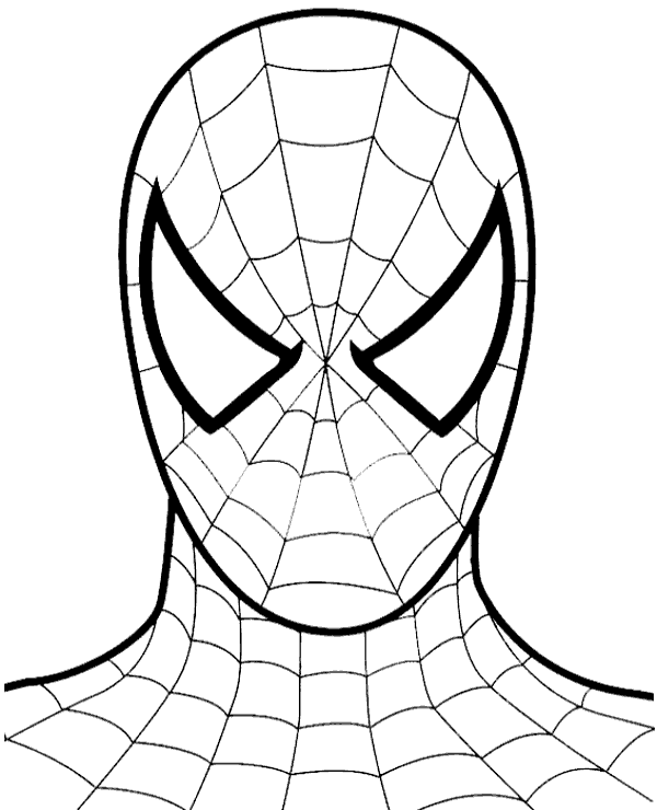 Head of spiderman coloring picture