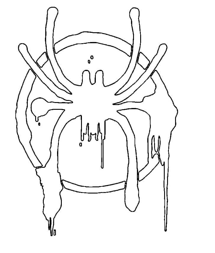 Spider man miles morales symbol coloring page