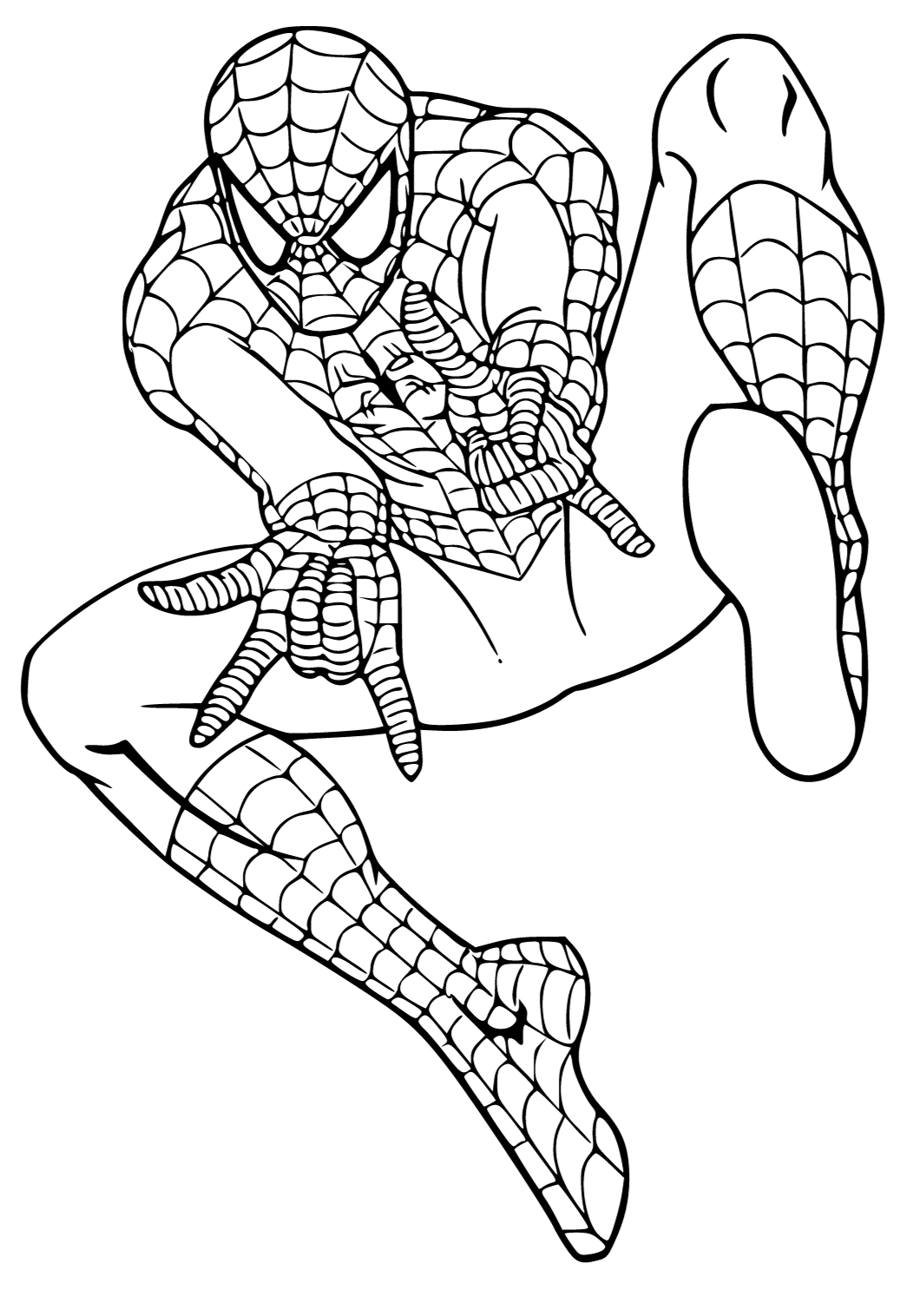 Free printable spiderman knee socks coloring page for adults and kids