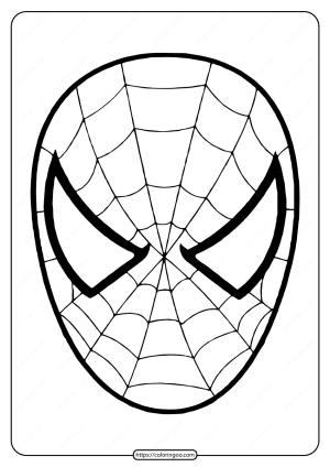 Free printable spiderman mask coloring page