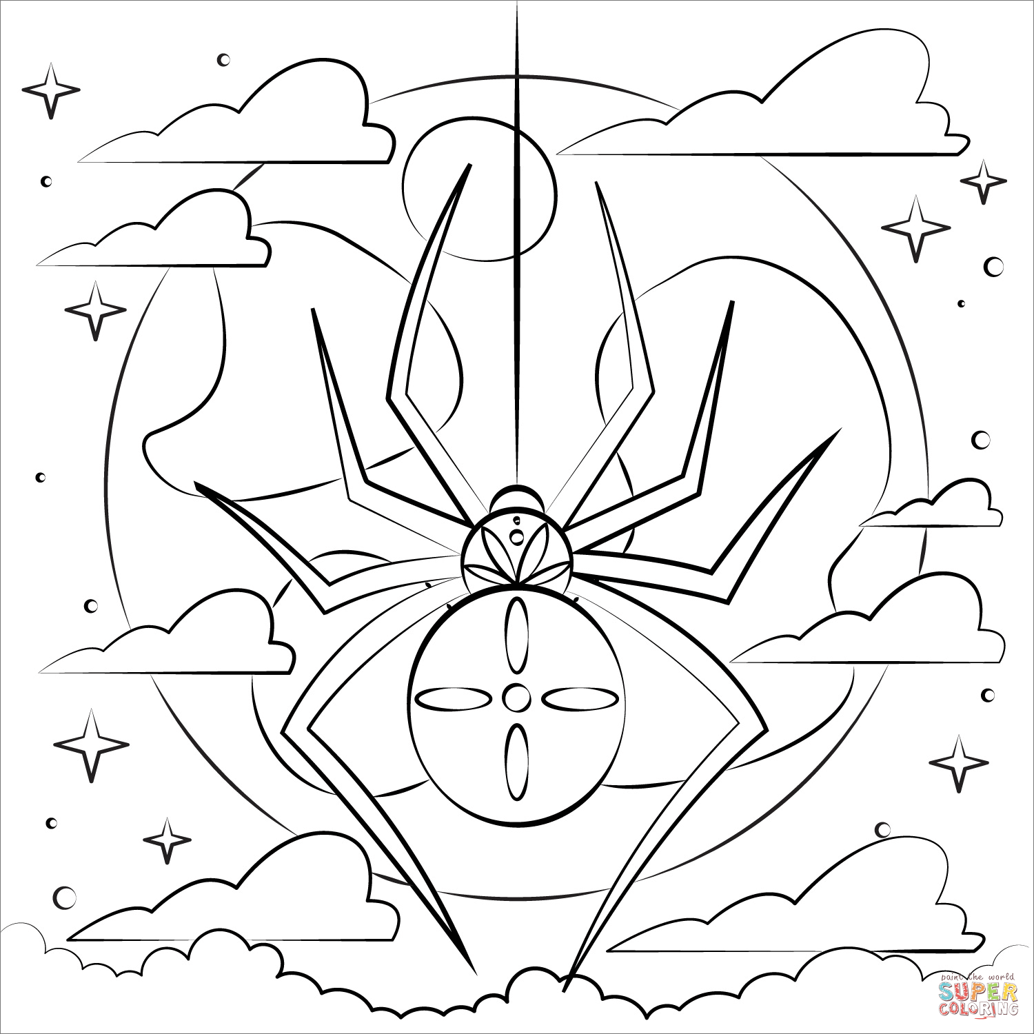 Spider coloring page free printable coloring pages