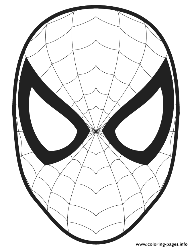 Spider man face template cut out colouring page coloring page printable