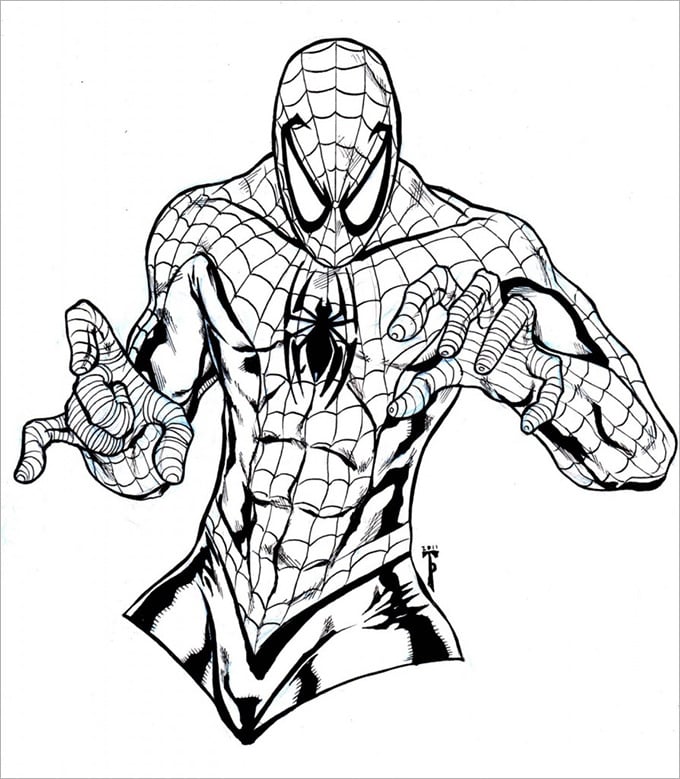 Spiderman colouring pages