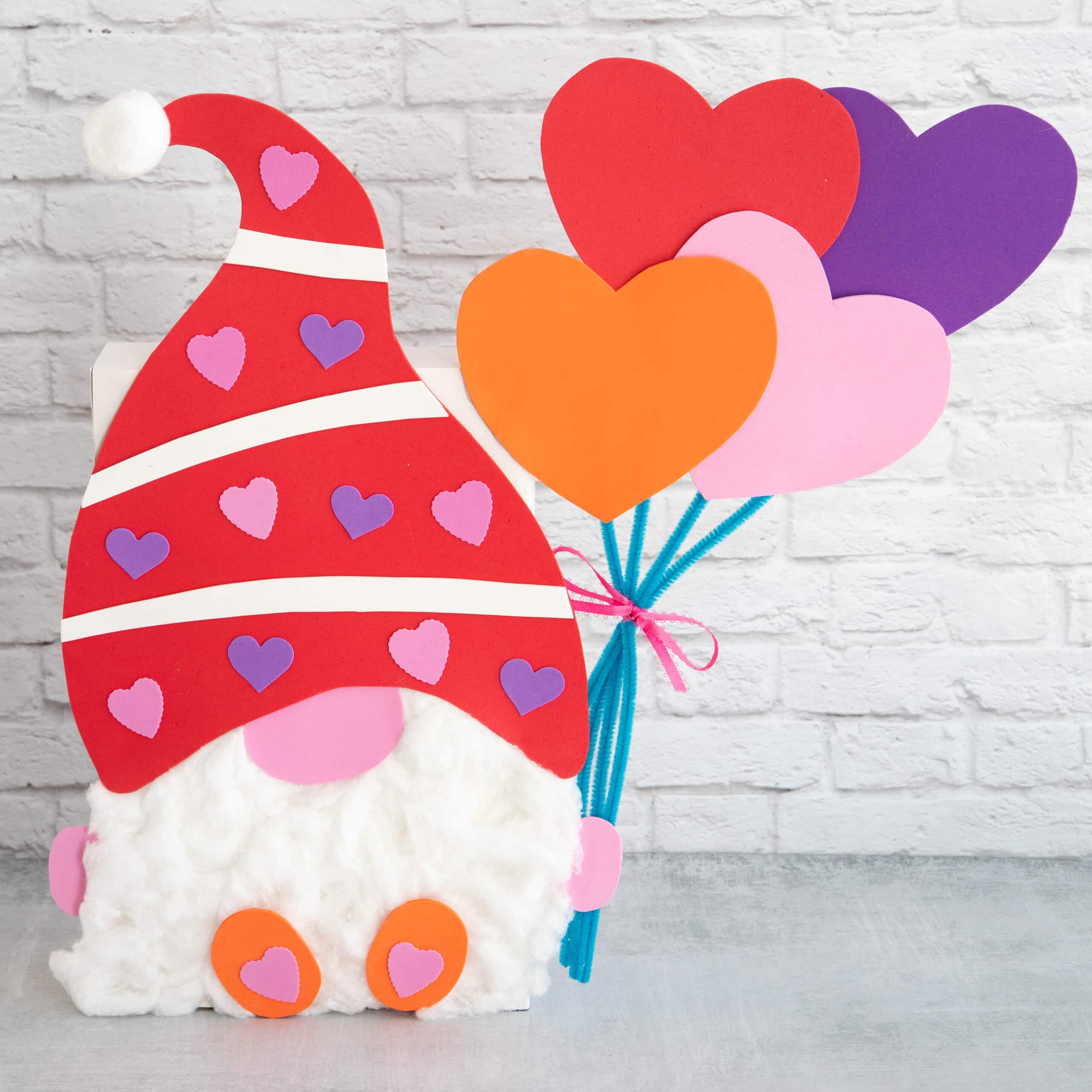 Diy gnome valentine box with printable template