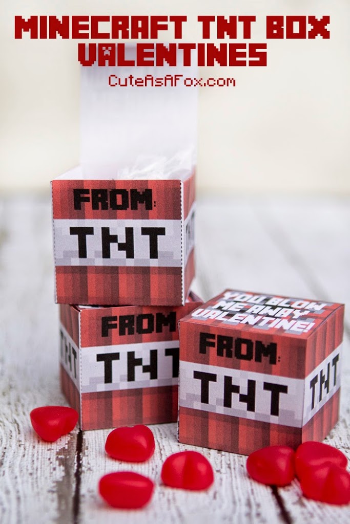 Minecraft tnt box valentines â free printable