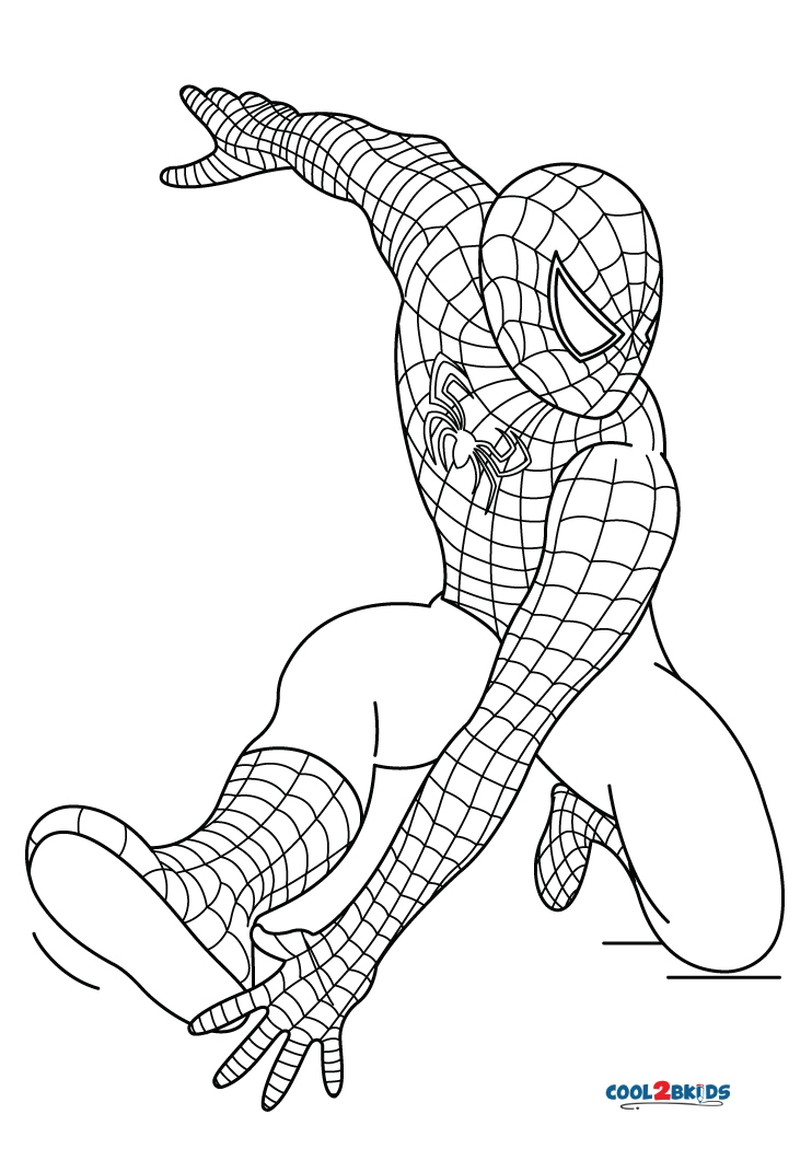 Free printable black spiderman coloring pages for kids