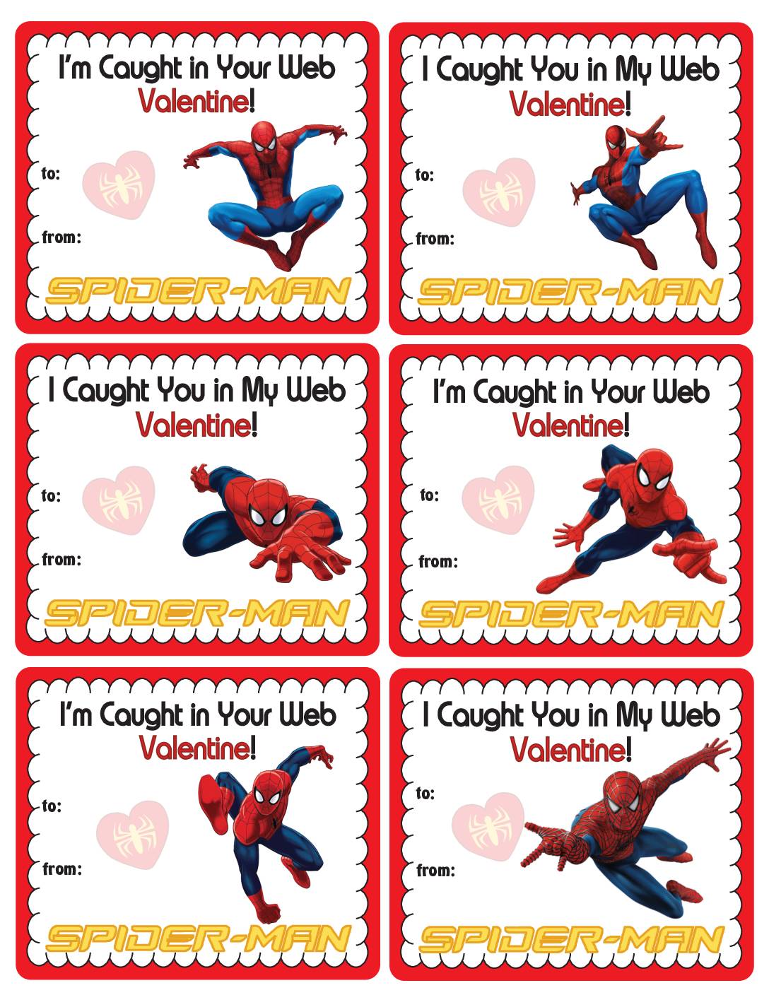 Spider man valentines