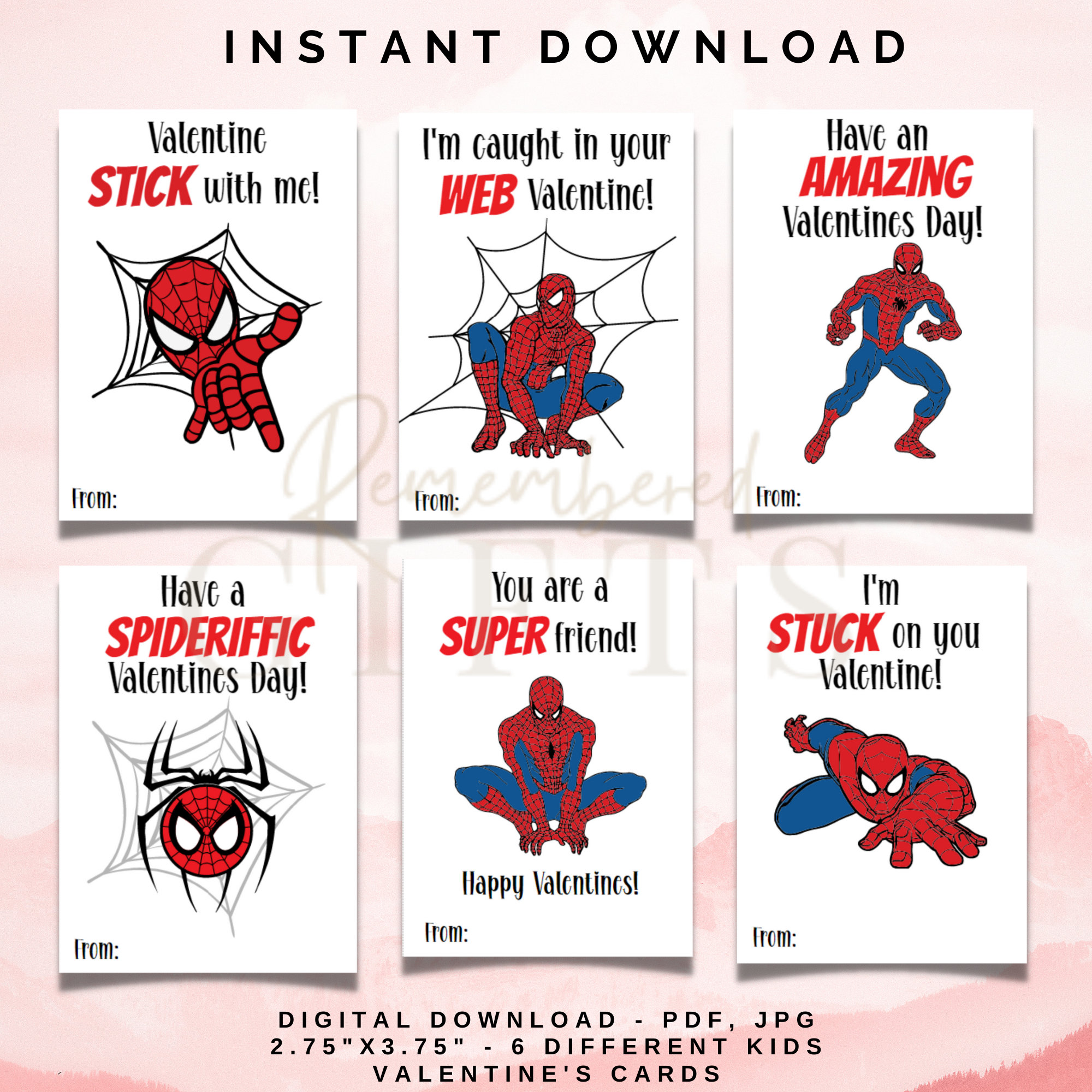 Spider superhero valentine cards valentines card valentine card for kids x