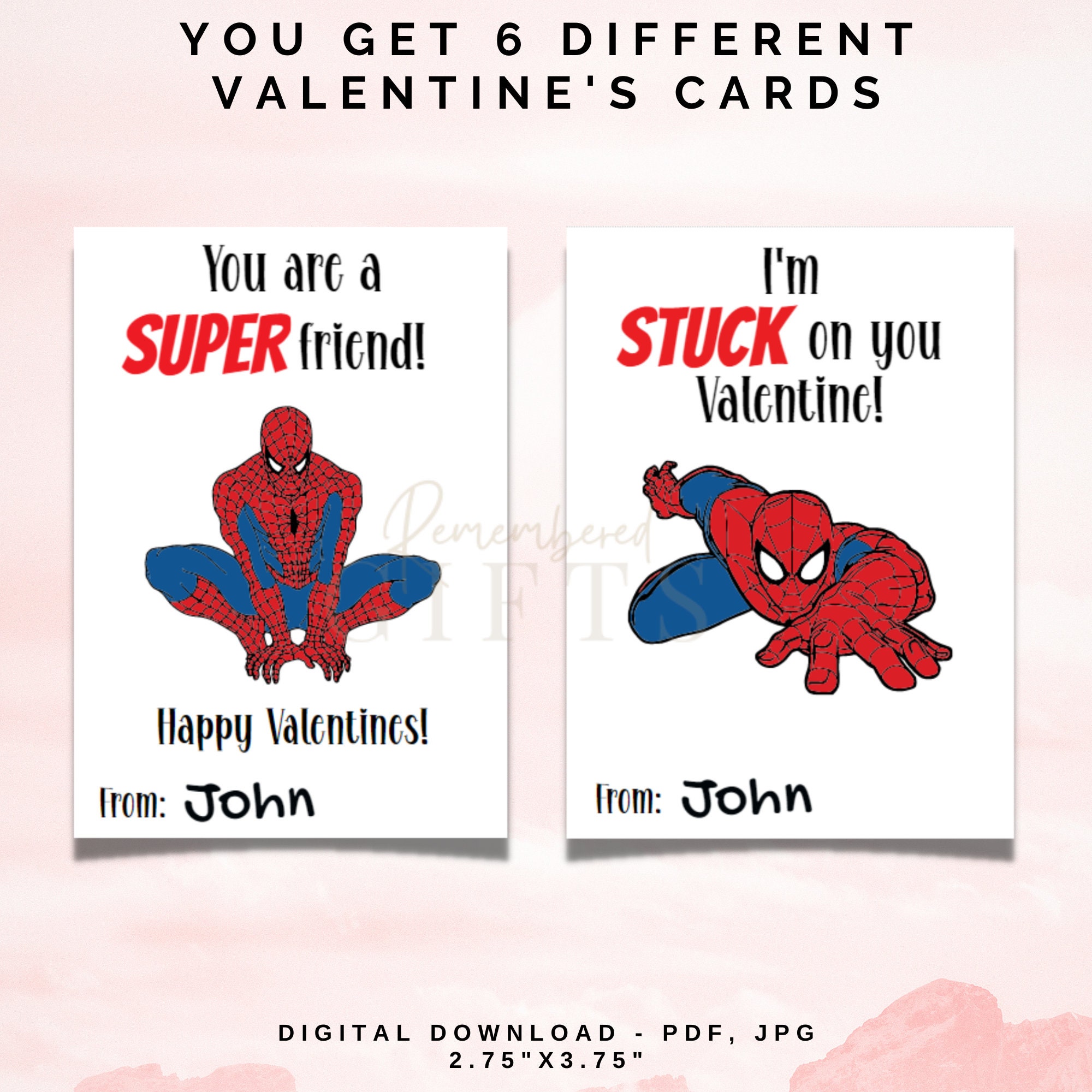 Spider superhero valentine cards valentines card valentine card for kids x