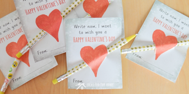 Pencil valentines for kids free printable