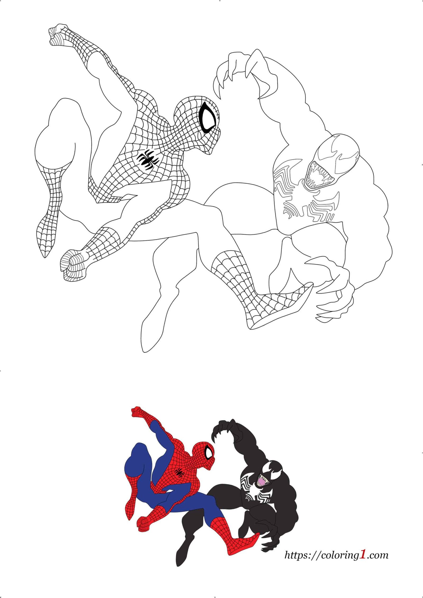Venom vs spiderman coloring pages