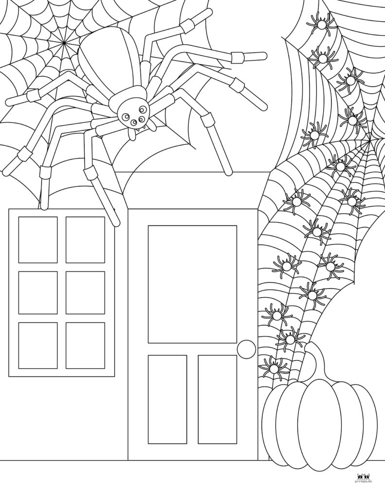 Halloween spider coloring pages