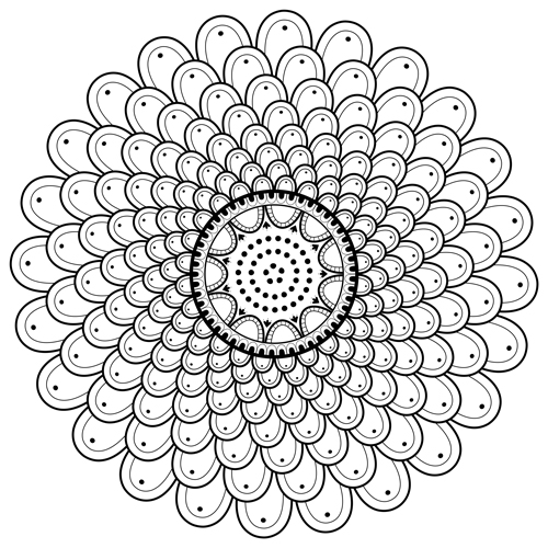 Spiral mandala coloring page m