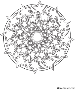 Stars spiral design coloring page