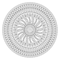 Spiral mandala coloring pages shape vector images