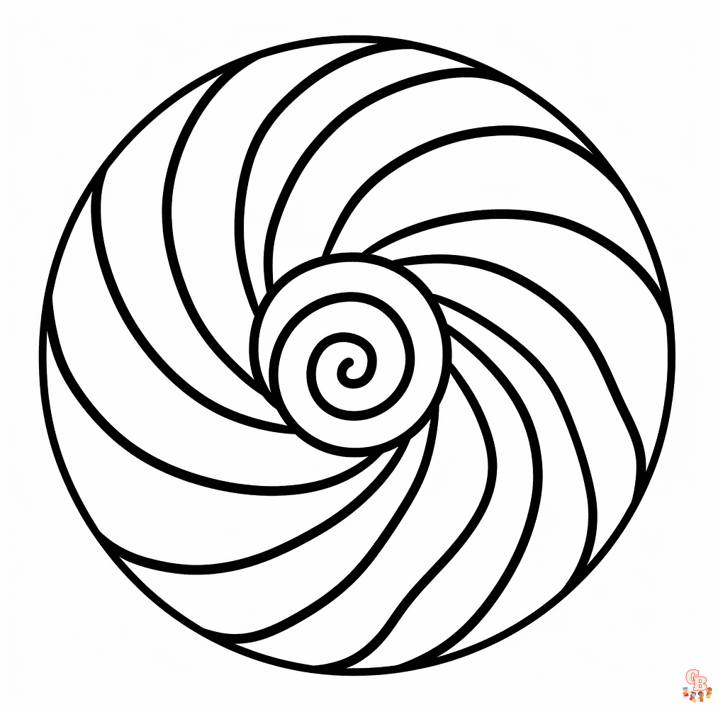 Printable spiral coloring pages free for kids and adults